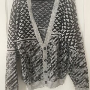 Vintage Checkpoint Cardigan Sweater Size Large